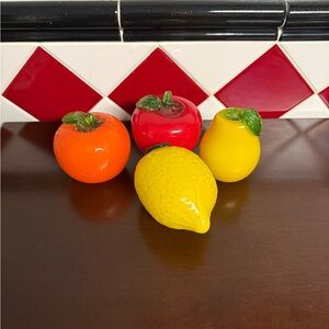 Set of 4 blown glass fruit set